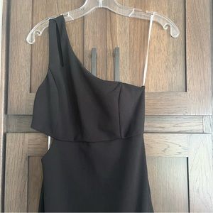 NEW Lulu’s Simply Beautiful One Shoulder Cutout Black Dress - Prom Bridesmaid